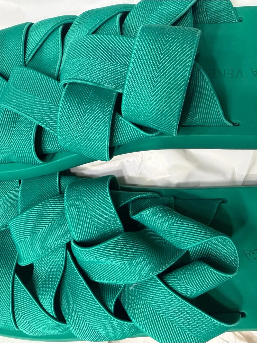 Bottega Veneta Starfish Intrecciato Slide - Teal